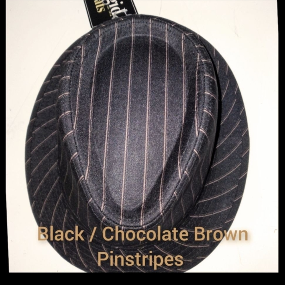 Stylish Black and Brown Pinstripe Fedora